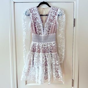 💕 NWT Bronx & Banco Megan Blanc Mini White Long Sleeve Size 2/XS